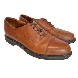 Sperry Leather Loafer Mens 8 W Cognac Brown Lace Up Shoe Top-Sider Dress Casual